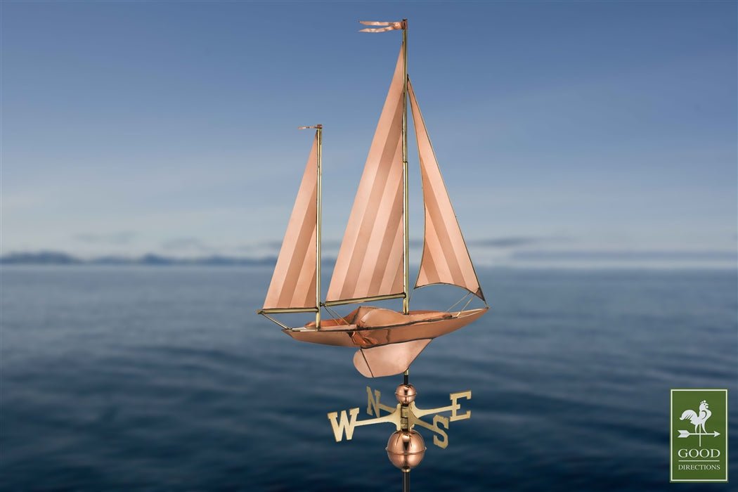 Large Sailboat Weathervane - Good Directions
