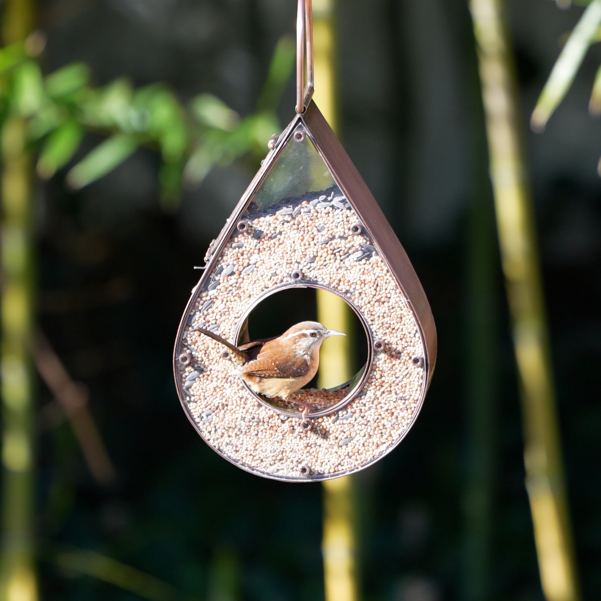 Bird Feeders: Hanging, Wooden, Metal with Copper Finish – Good Directions