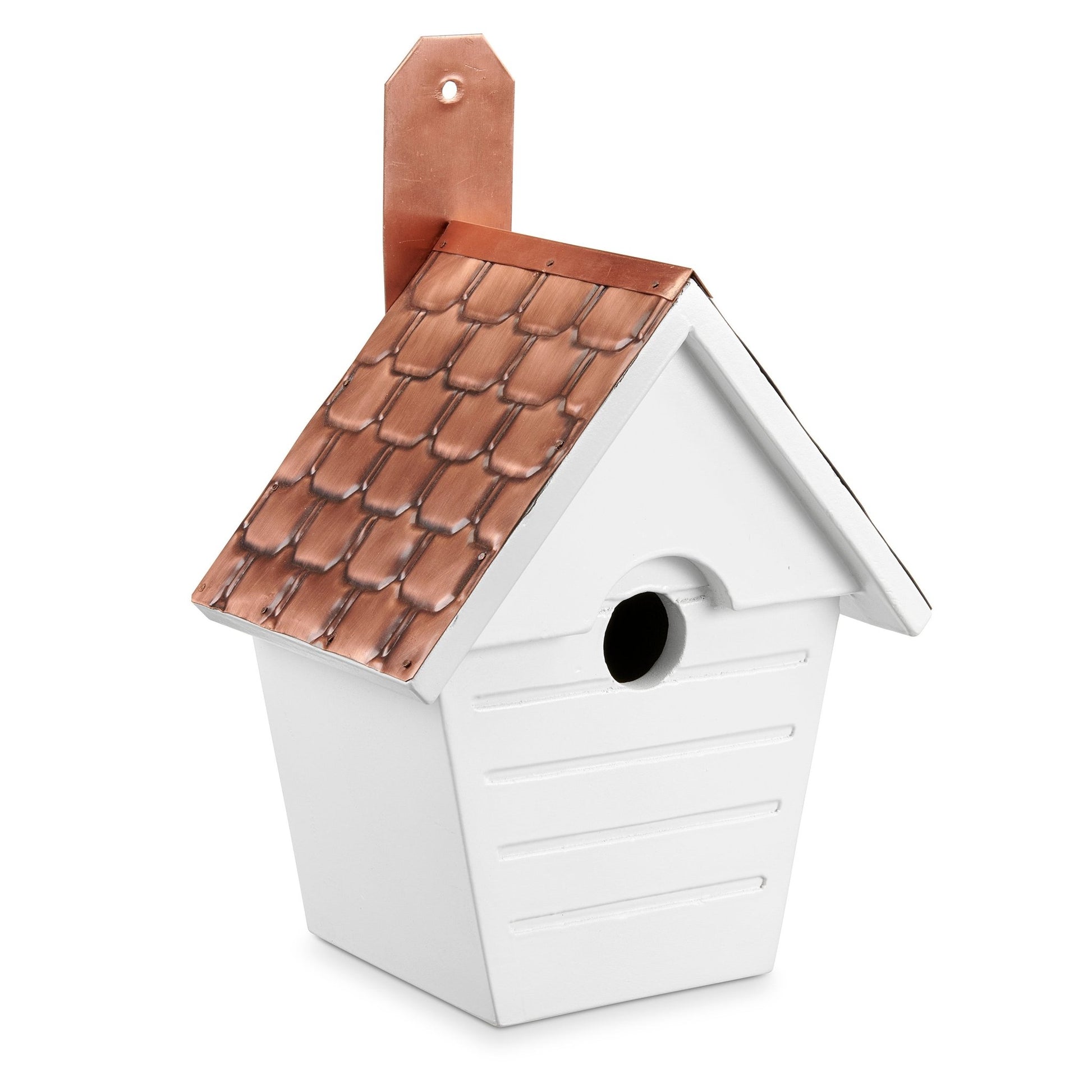Classic Cottage Bird House – Shingled Antique Copper Roof - Good Directions