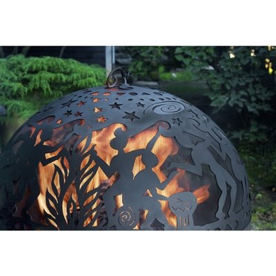Fire Pit with Full Moon Party FireDome Spark Screen - Good Directions