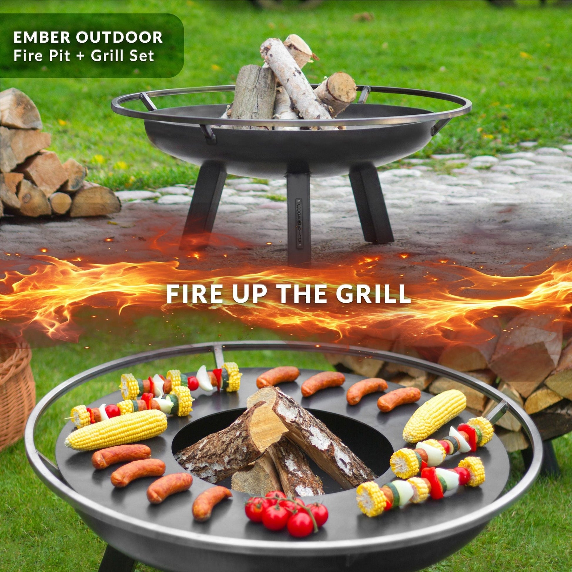 Ember 24" Fire Pit with Grill Plate - Good Directions